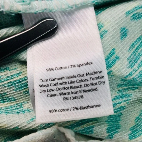 Vineyard Vines Women's Teal Green Nautical Zebra Dayboat Chino Shorts Size 10 - Picture 5 of 11